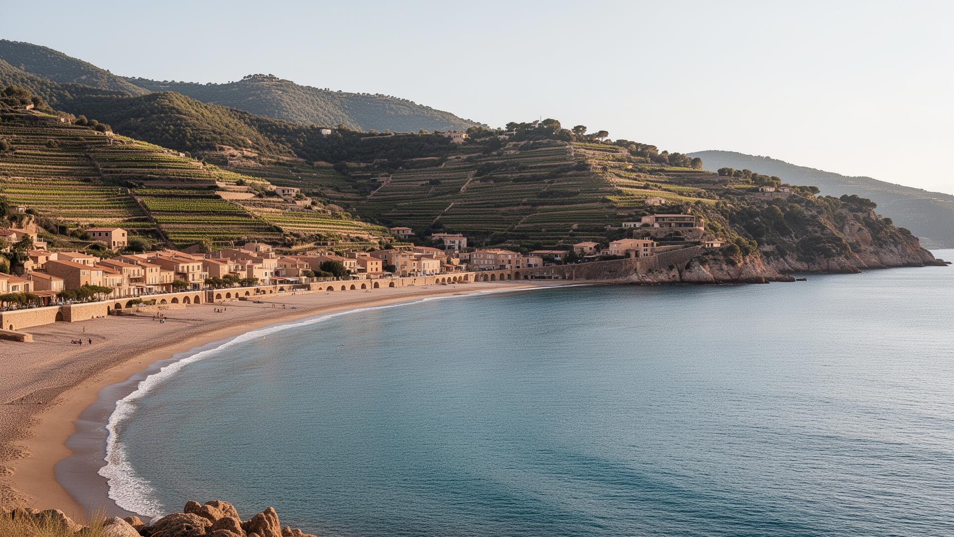 Vue Banyuls — Plage centrale